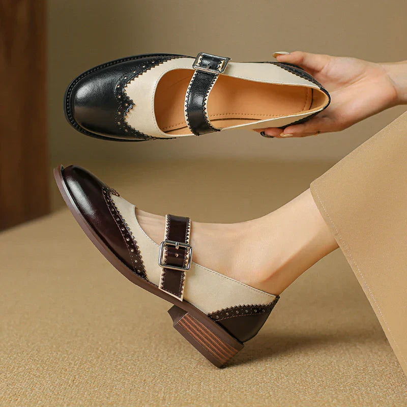 Solenza™| Miana Leather Mary Janes