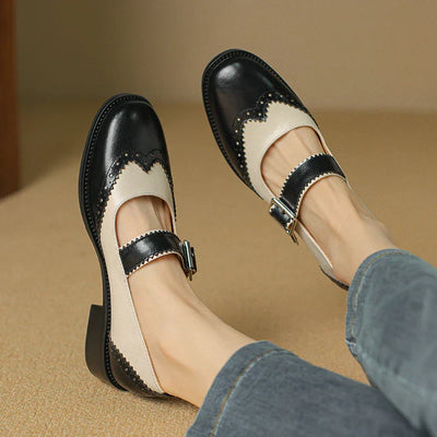 Solenza™| Miana Leather Mary Janes