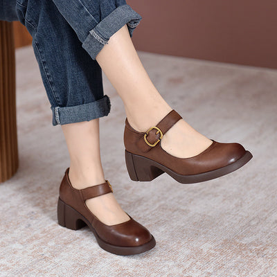 Solenza™| Agnes Leather Mary Janes