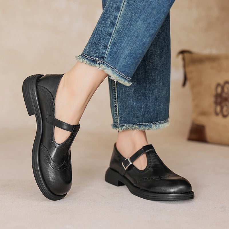 Solenza™| Risla Leather Mary Janes