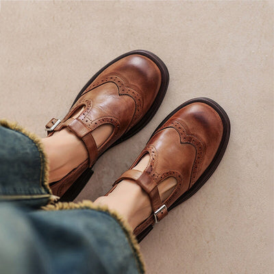 Solenza™| Risla Leather Mary Janes