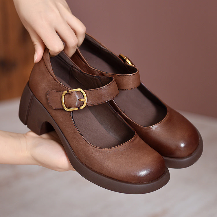Solenza™| Agnes Leather Mary Janes