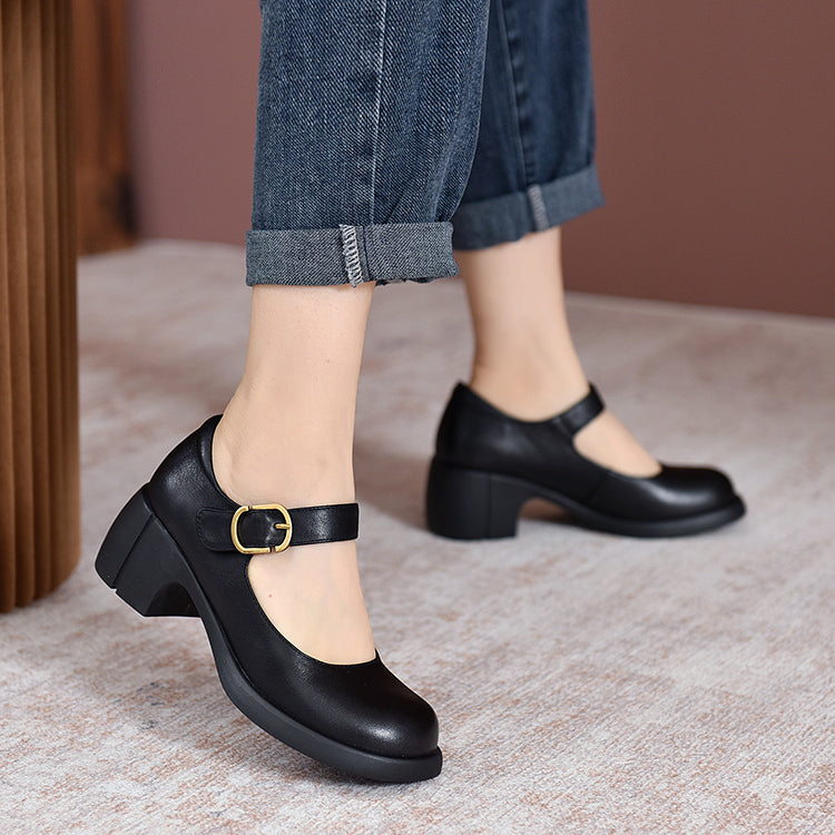 Solenza™| Agnes Leather Mary Janes