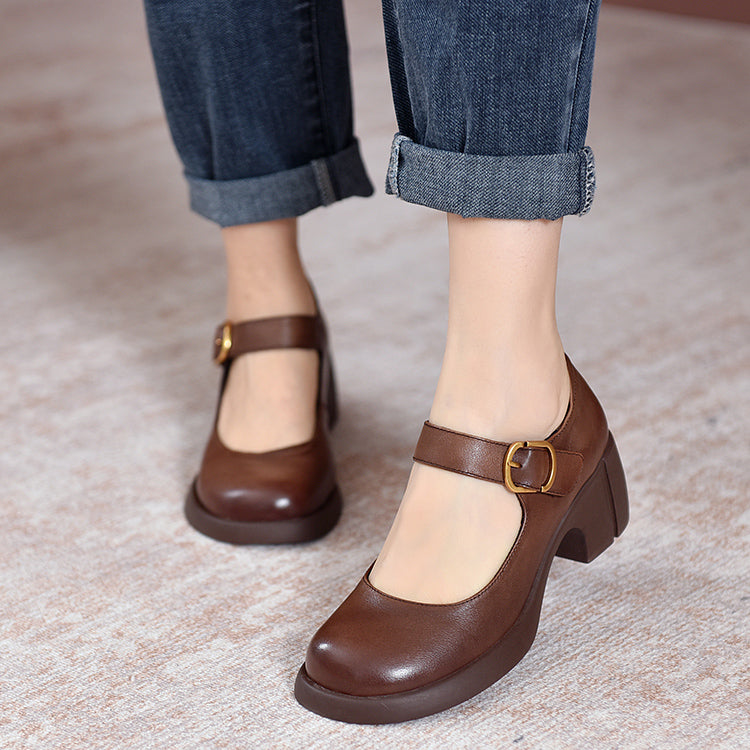 Solenza™| Agnes Leather Mary Janes