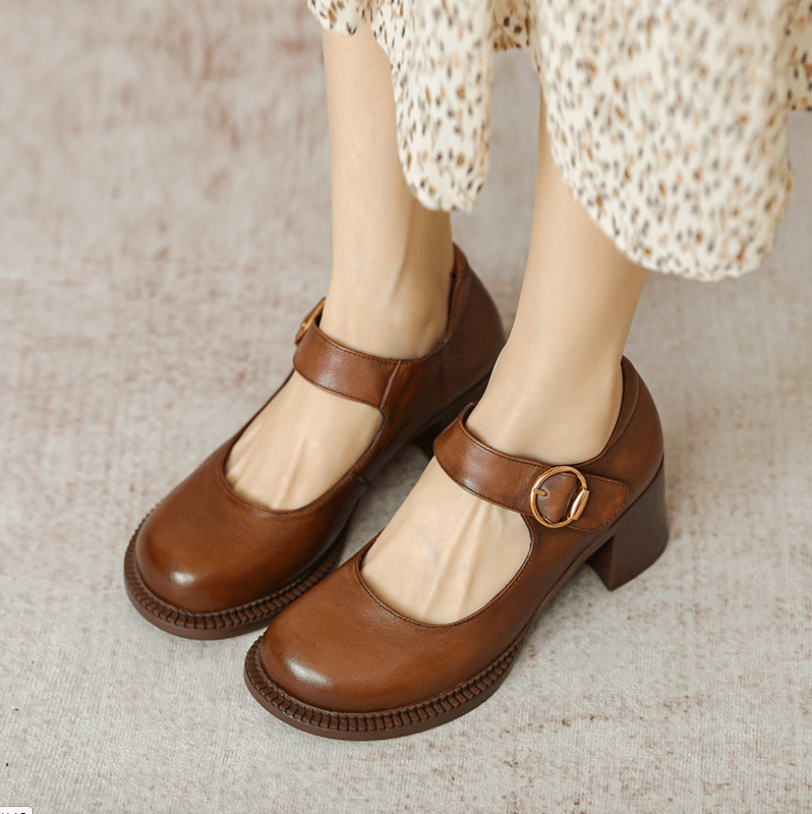 Solenza™| Agnes Leather Mary Janes