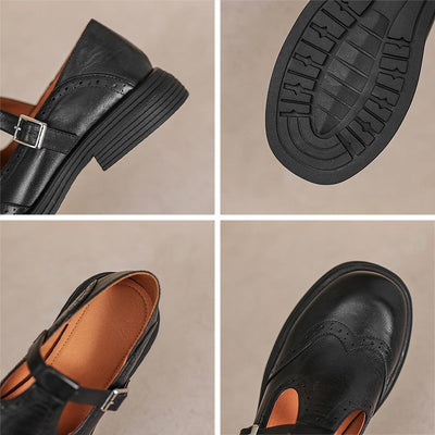 Solenza™| Risla Leather Mary Janes