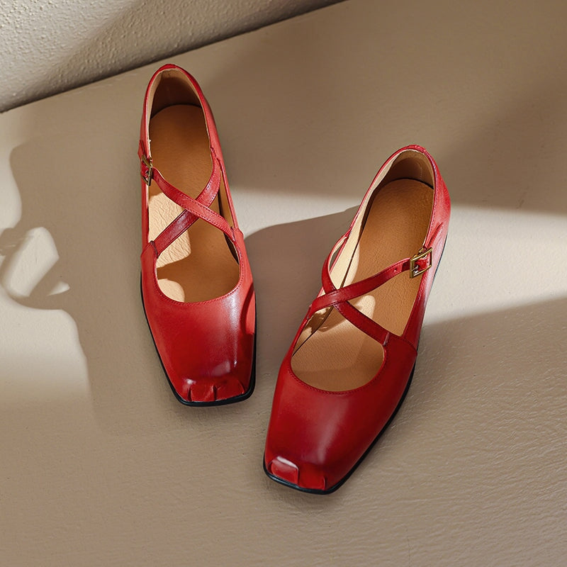 Solenza™| Edith Leather Mary Janes