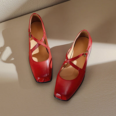 Solenza™| Edith Leather Mary Janes
