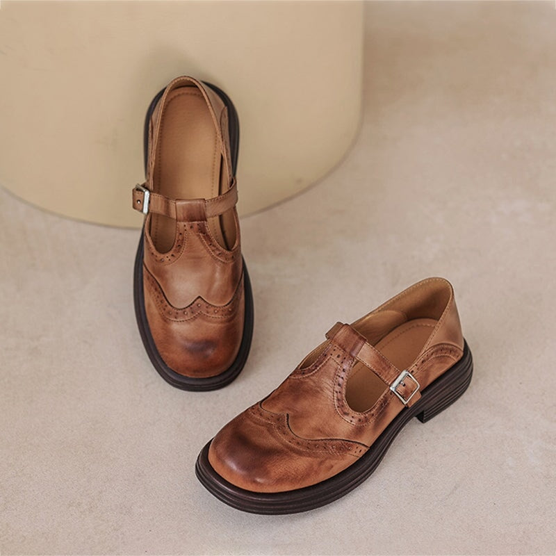 Solenza™| Risla Leather Mary Janes