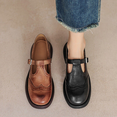 Solenza™| Risla Leather Mary Janes